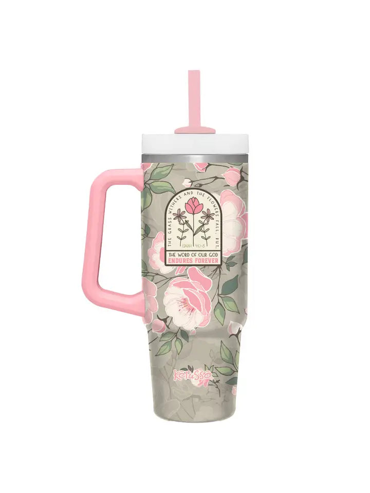 Kerusso 30 oz Stainless Steel Mug with Straw Endures Forever