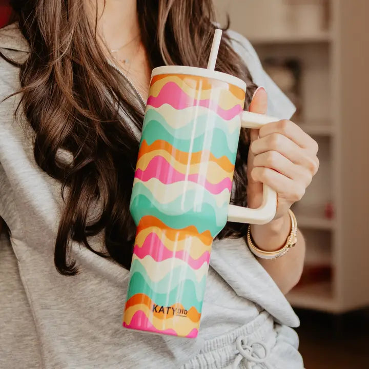 Katydid Yellow Neon Abstract Colors Tumbler