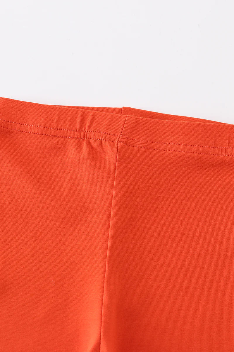 Girls Orange Ruffle Double Layered Pants