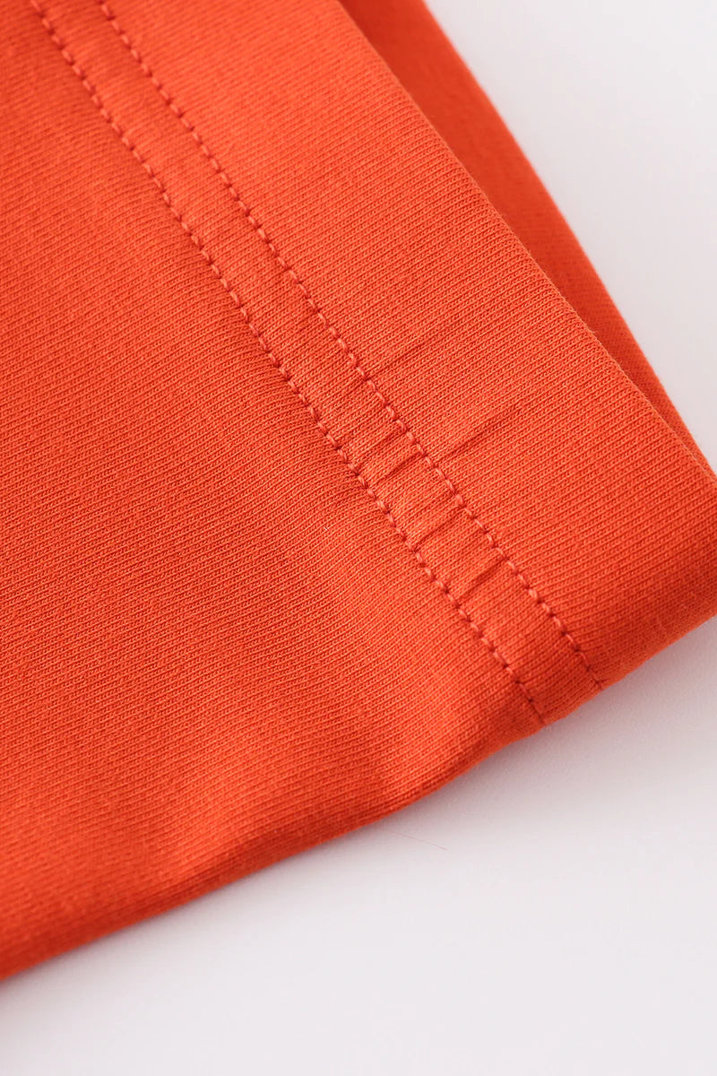 Girls Orange Ruffle Double Layered Pants