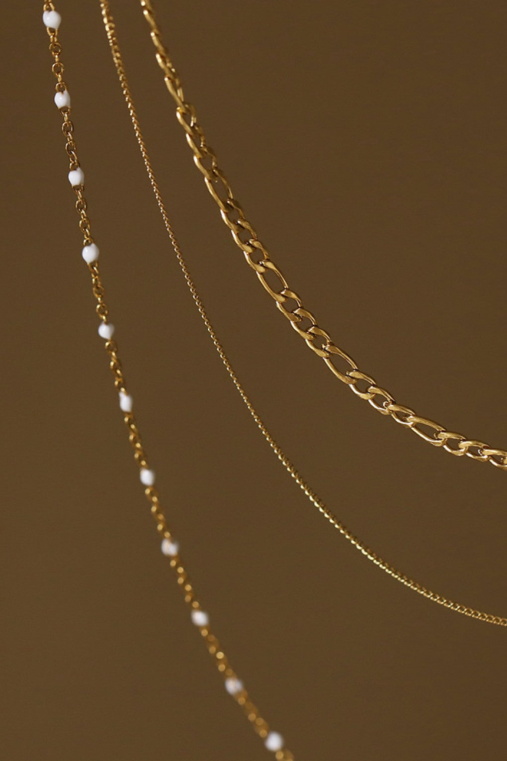 18K Gold Dipped Stainless Steel Layered Chain Necklace