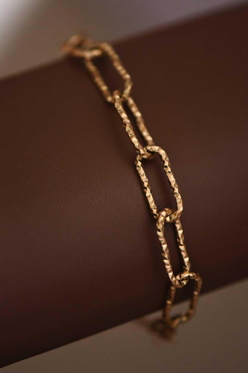 18K Gold Dipped Stainless Steel Paperclip Chain Link Bracelet