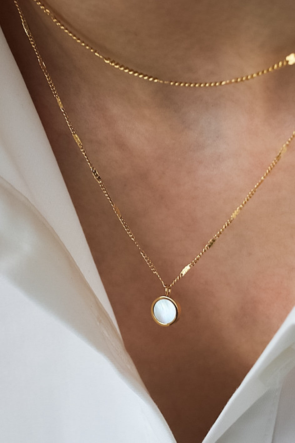 18k Non-tarnish Stainless Steel Dainty Pendant Chain Necklace