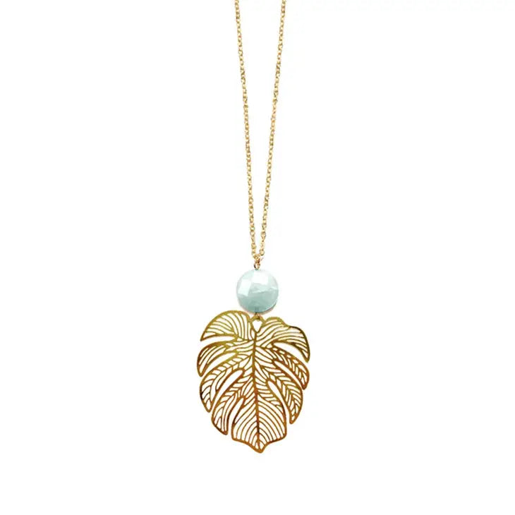 Viv & Lou Aqua Palm Bay Necklace