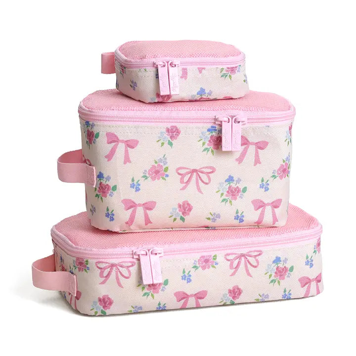 Itzy Ritzy Ribbons + Roses Pack Like A Boss Packing Cubes