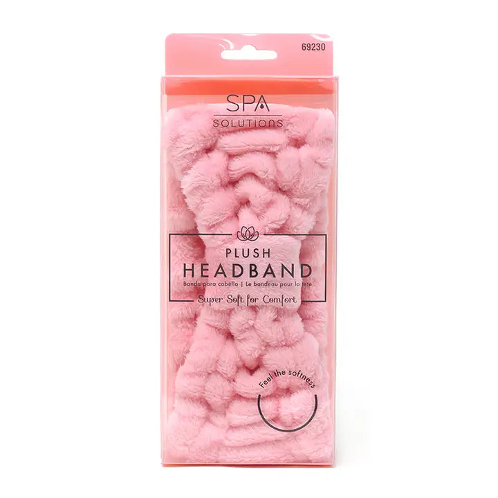 Cala Spa Solutions Plush Bow Headband Pink