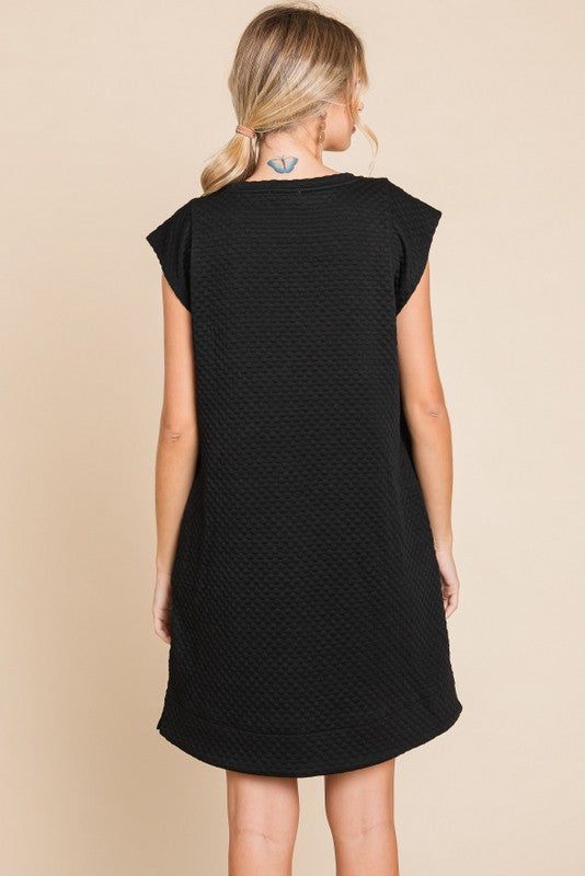 Womens Jodifl Black Embossing Texture Dress