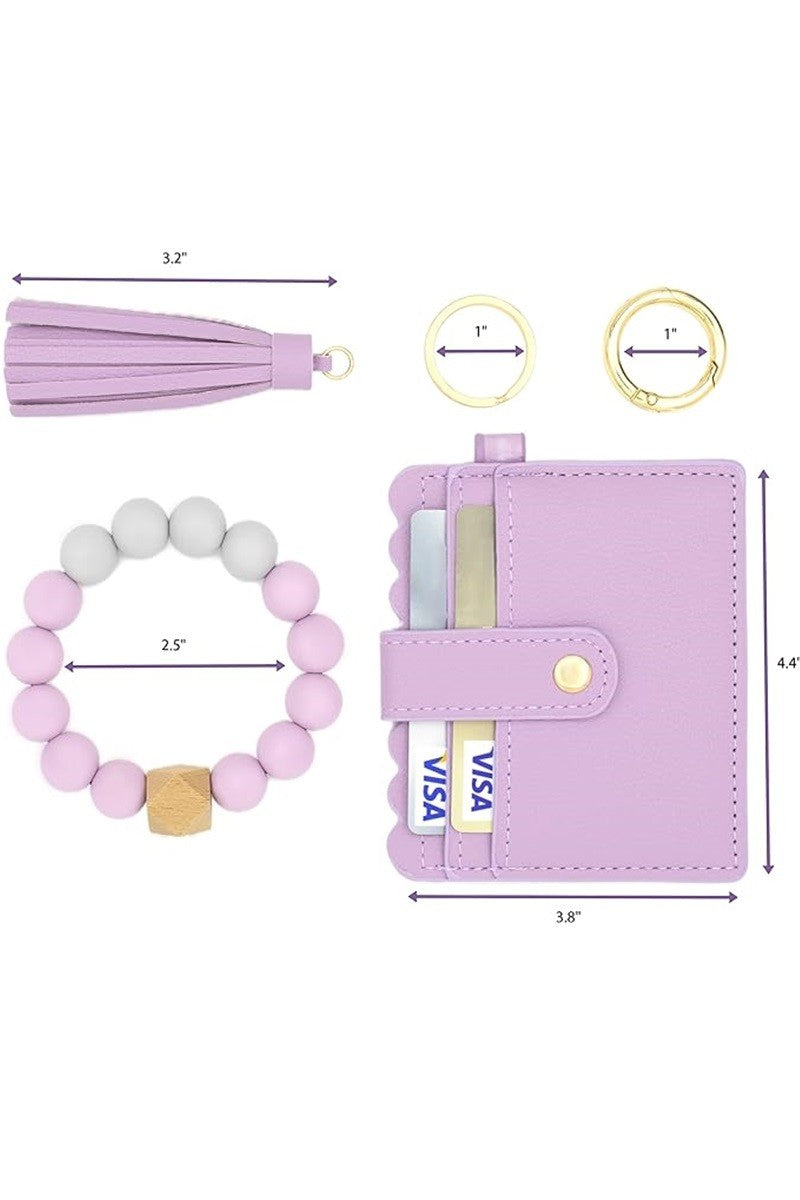 Zenana Yellow Beaded Bracelet Keychain Holder Wallet