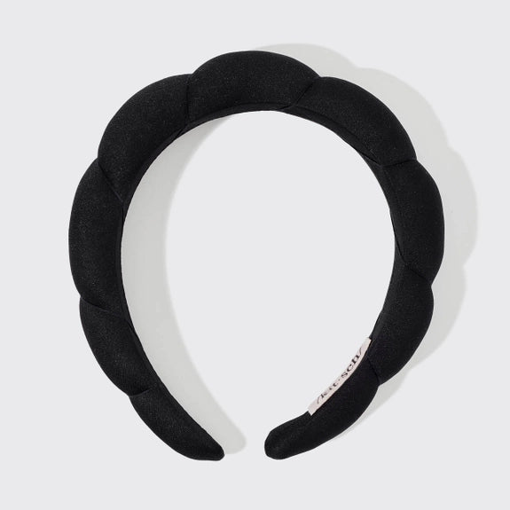 Black Recycled Fabric Puffy Headband