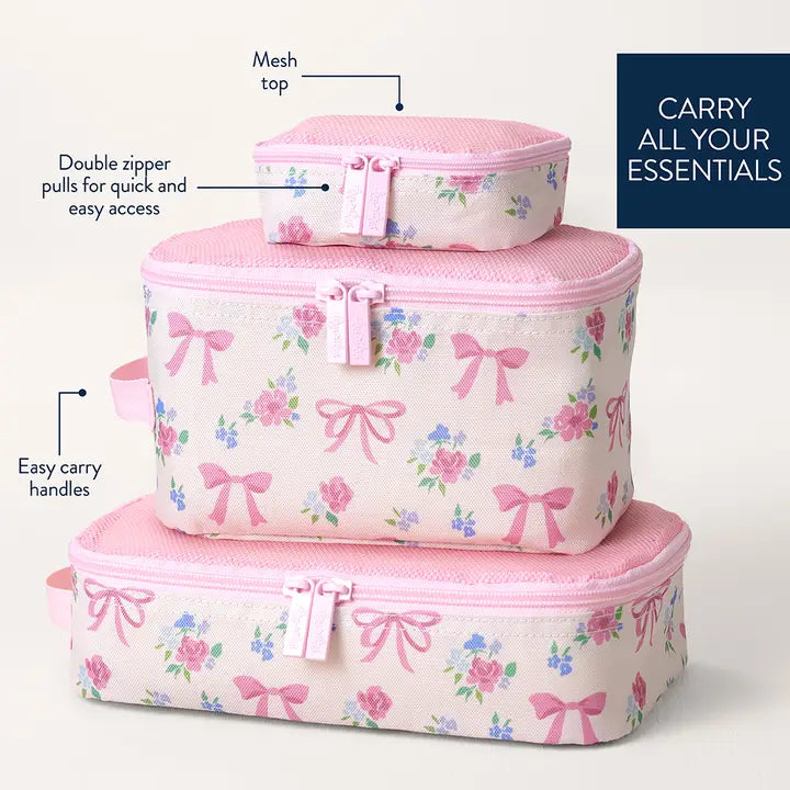 Itzy Ritzy Ribbons + Roses Pack Like A Boss Packing Cubes