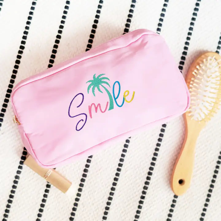 Viv & Lou Palm Tree Smile Pink Logan Accessory Bag