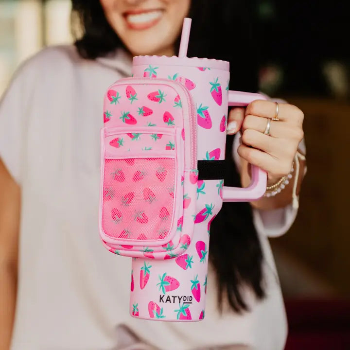 Katydid Subtle Strawberry Tumbler Zipper Pouch