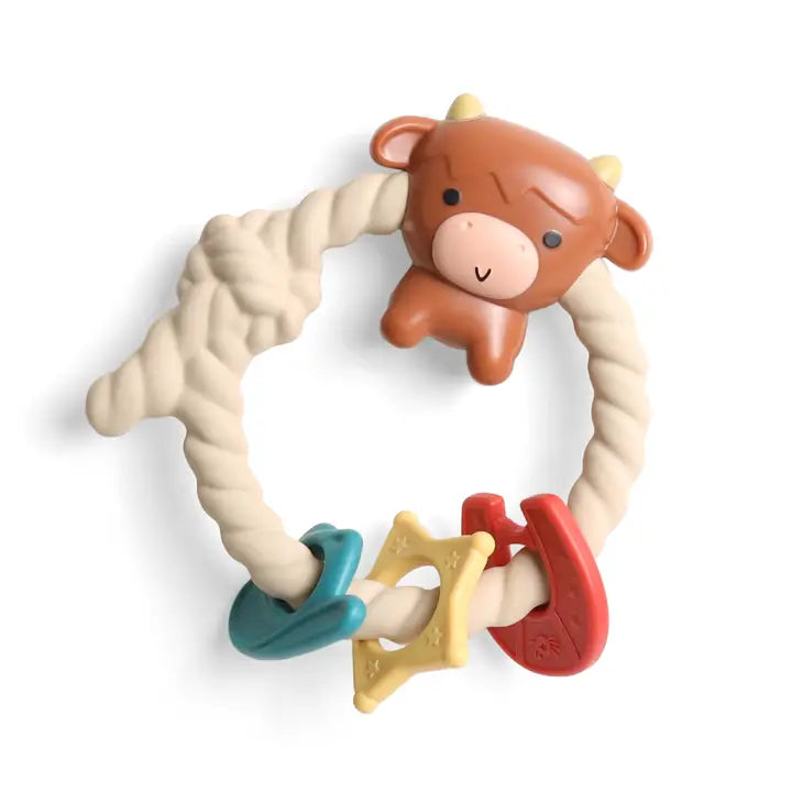 Ritzy Rattle Silicone Teether Rattle Highland Cow
