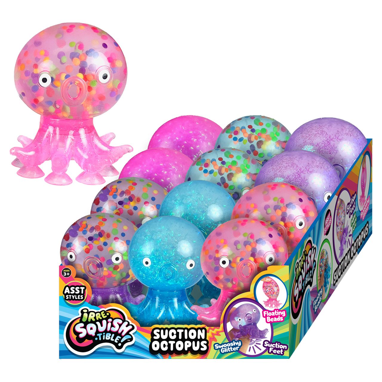Irre-Squish-Tible Suction Octopus Toys