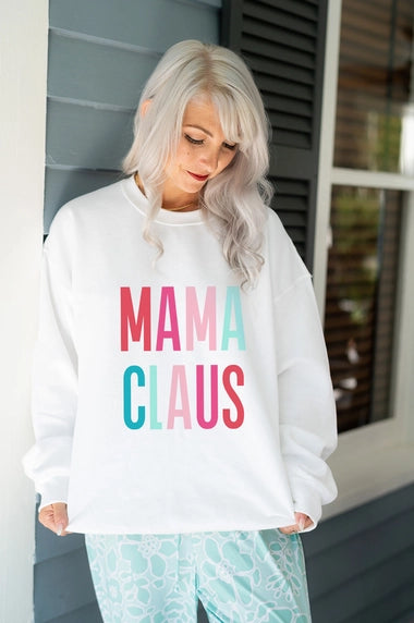 Viv & Lou White Mama Claus Sweatshirt