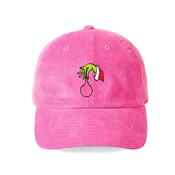 Viv & Lou Hot Pink Grinchmas Corduroy Cap