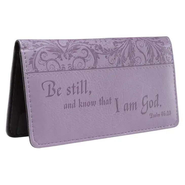 Checkbook Wallet Purple, Be Still Ps. 46:10