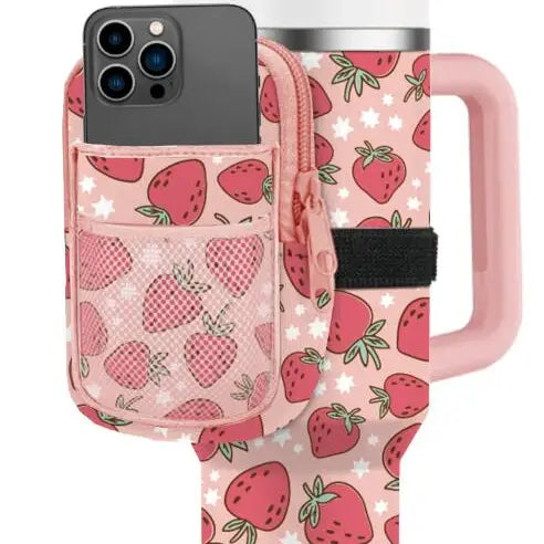 Katydid Strawberries Printed Tumbler Zipper Pouch