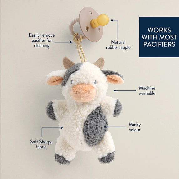 Bitzy Pal Natural Rubber Pacifier & Plush Cow