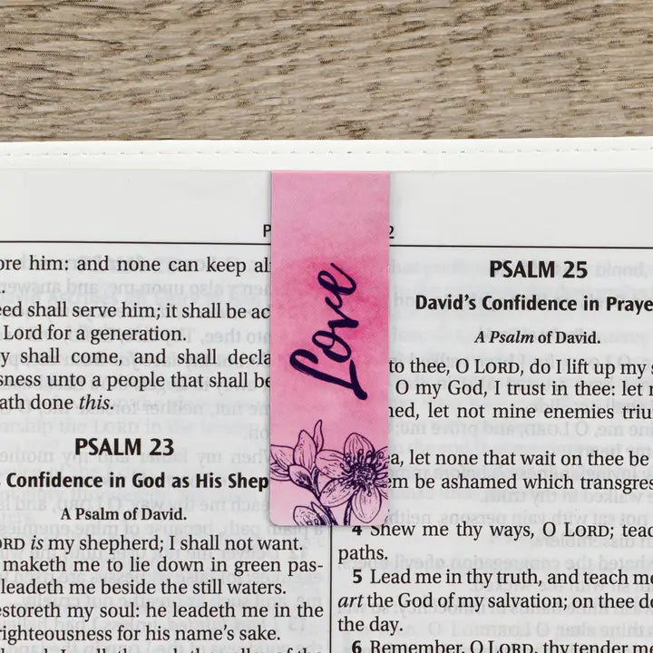 Magnetic Bookmark Floral Watercolor Set Faith, Hope, Love