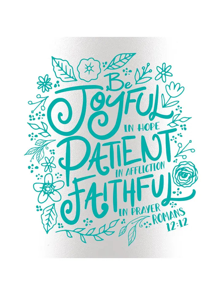 Kerusso 40 oz Stainless Steel Mug with Straw Be Joyful