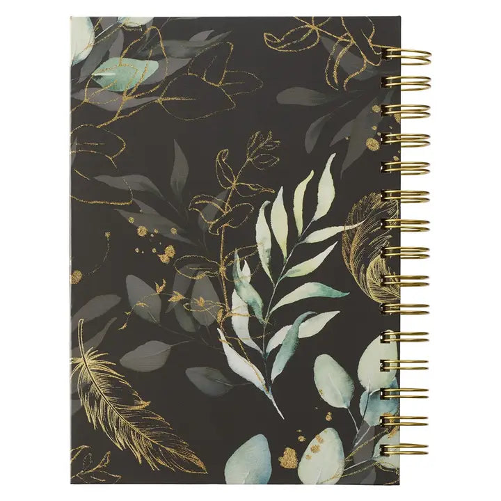 Journal Wirebound Black Feathers He Will Cover You Ps. 91:4