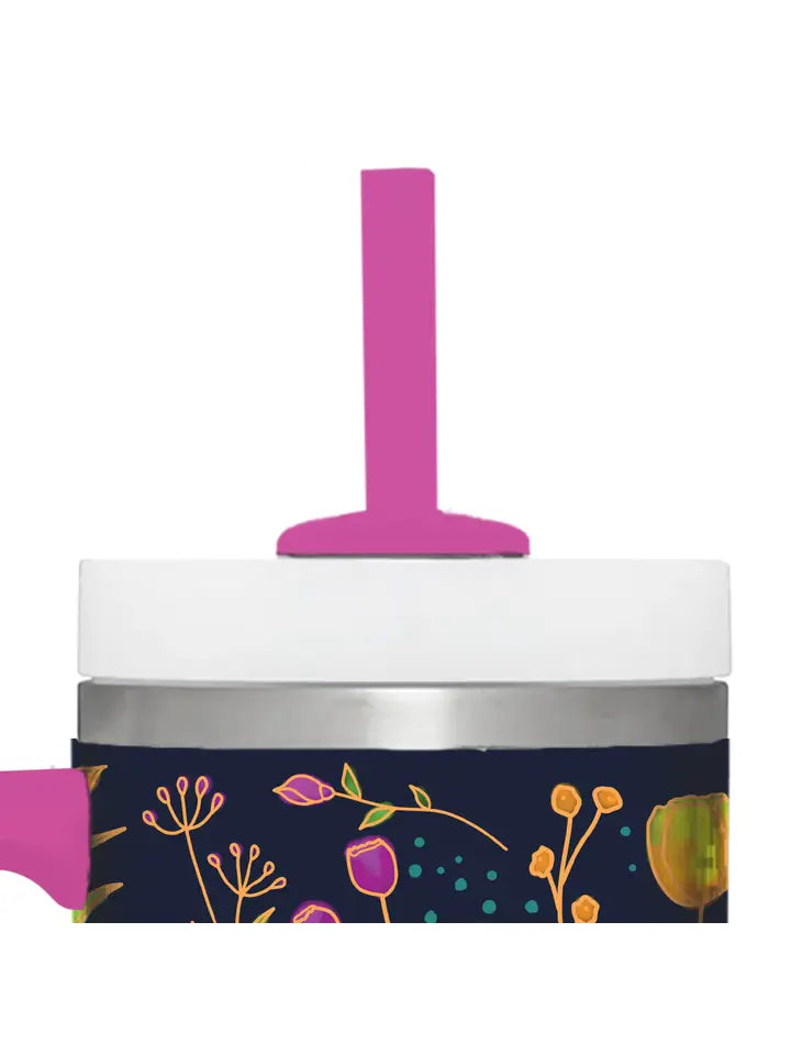 Kerusso 30 oz Steel Mug with Straw Everything Beautiful