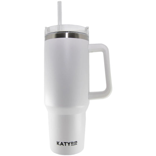 Katydid White 40 oz Tumbler Cup with Handle