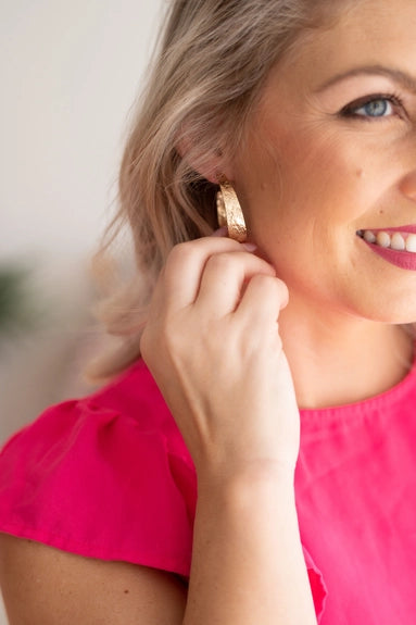 Viv & Lou Gold Laura Hammered Hoop Earrings