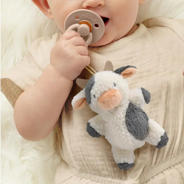 Bitzy Pal Natural Rubber Pacifier & Plush Cow