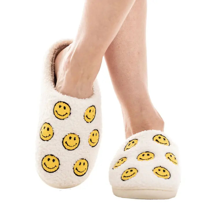 Katydid Happy Face All Over Sherpa Slippers