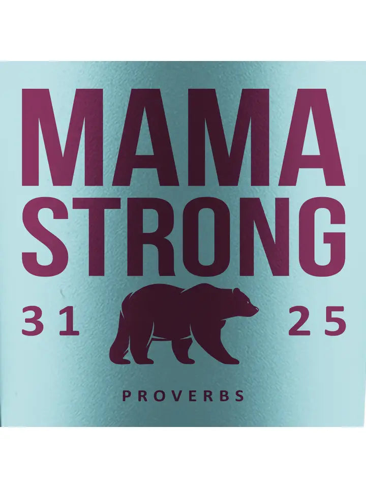 Kerusso 40 oz Steel Mug with Straw Mama Strong Bear