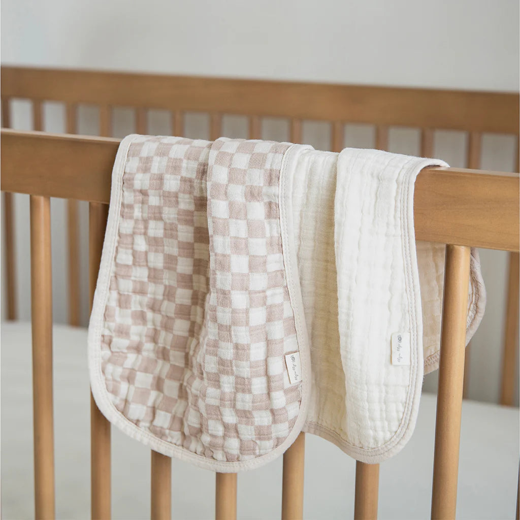 Itzy Ritzy Burp Cloths 2 Pack - Toast Checkerboard