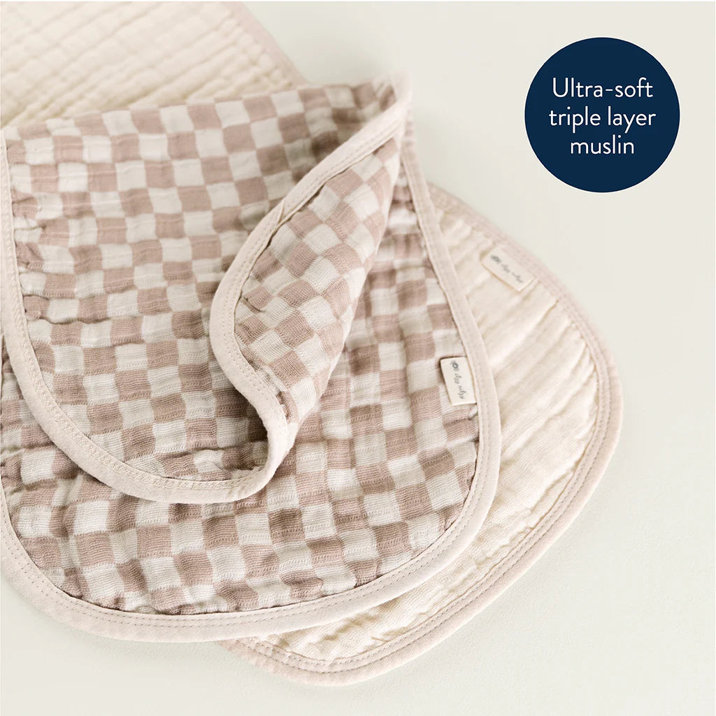 Itzy Ritzy Burp Cloths 2 Pack - Toast Checkerboard