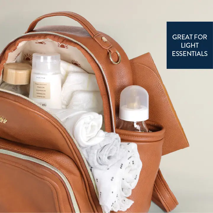 Itzy Ritzy Cognac Mini PLUS Backpack Diaper Bag