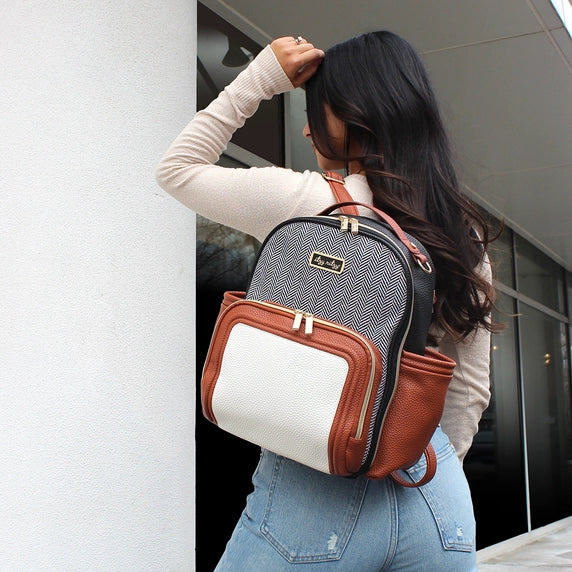 Itzy Ritzy Coffee & Cream Itzy Mini Plus Diaper Bag Backpack