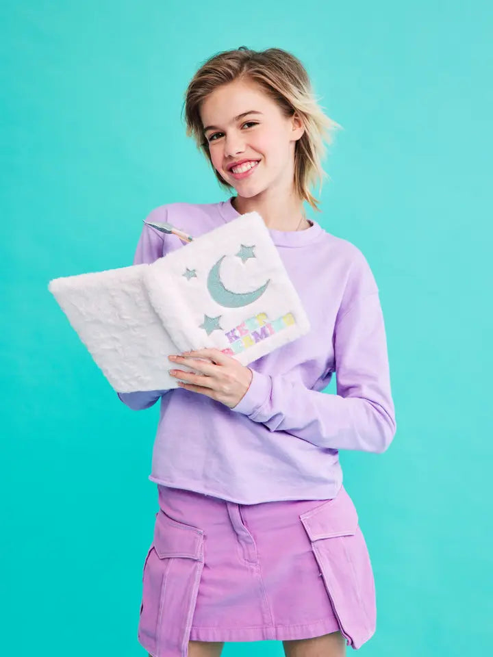 Sleepover Stars Furry Lock & Key Journal