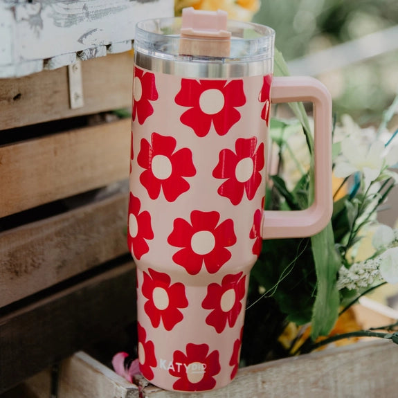 Katydid Multi Flower Power 40 oz Tumbler Cup
