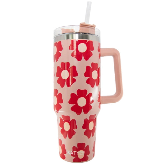 Katydid Multi Flower Power 40 oz Tumbler Cup