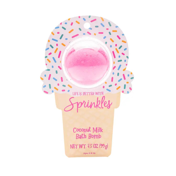 Life Is Better with Sprinkles Ice Cream Clamshell Bath Bomb