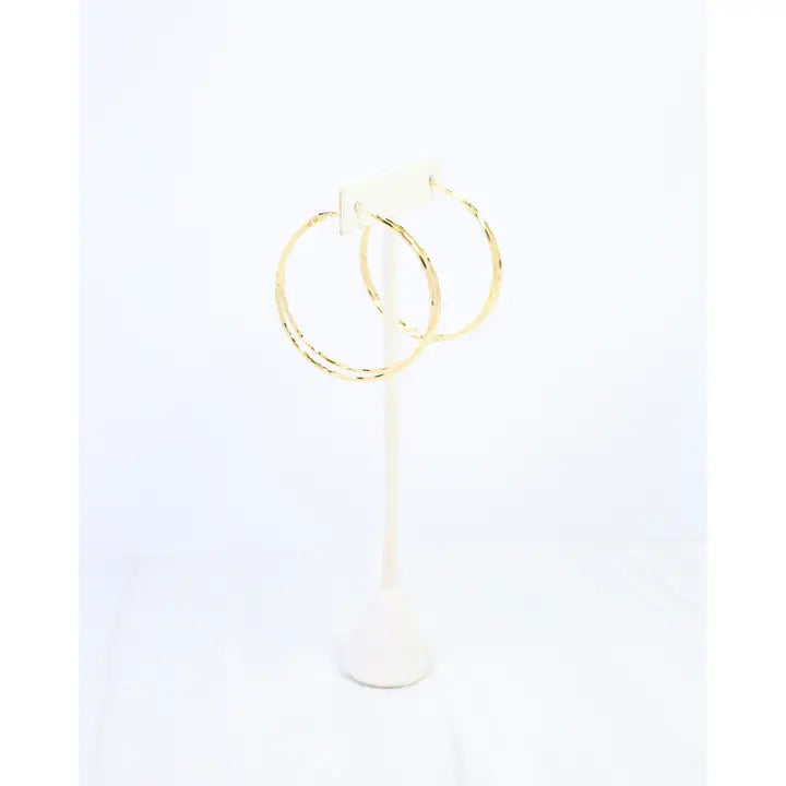 Caroline Hill Allview Beveled Hoop Earring Wr Gold