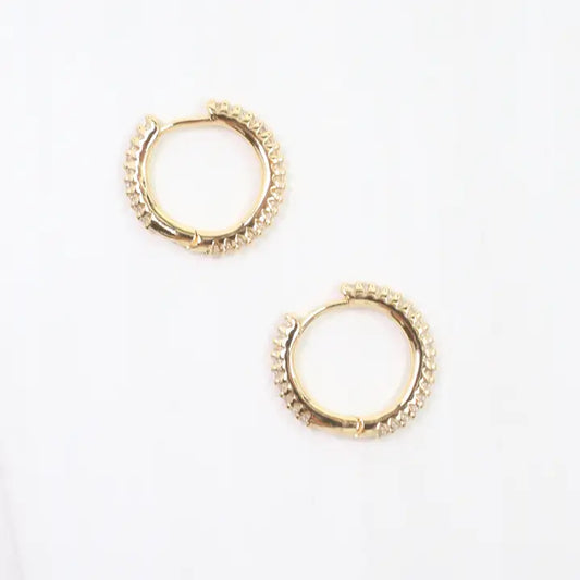 Caroline Hill Annalise Pave Cz Hoop Earring Gold