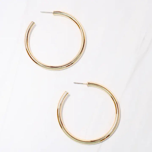 Caroline Hill Arden Satin Hoop Earring Gold