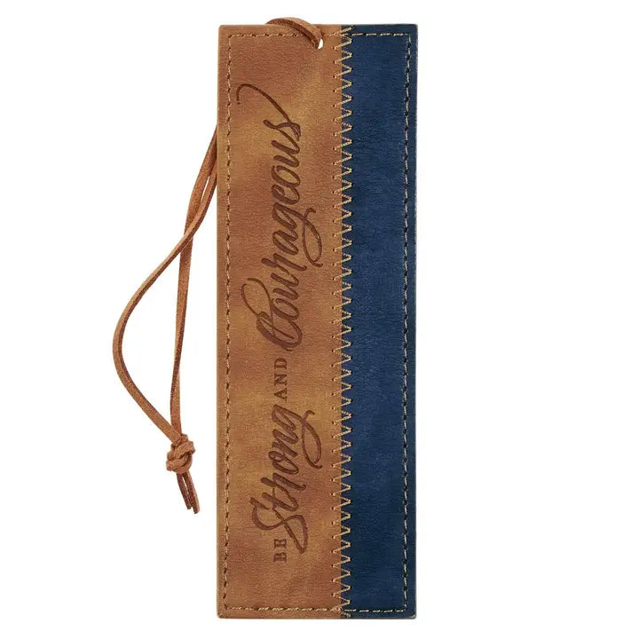 Bookmark Faux Leather Be Strong & Courageous Josh. 1:9