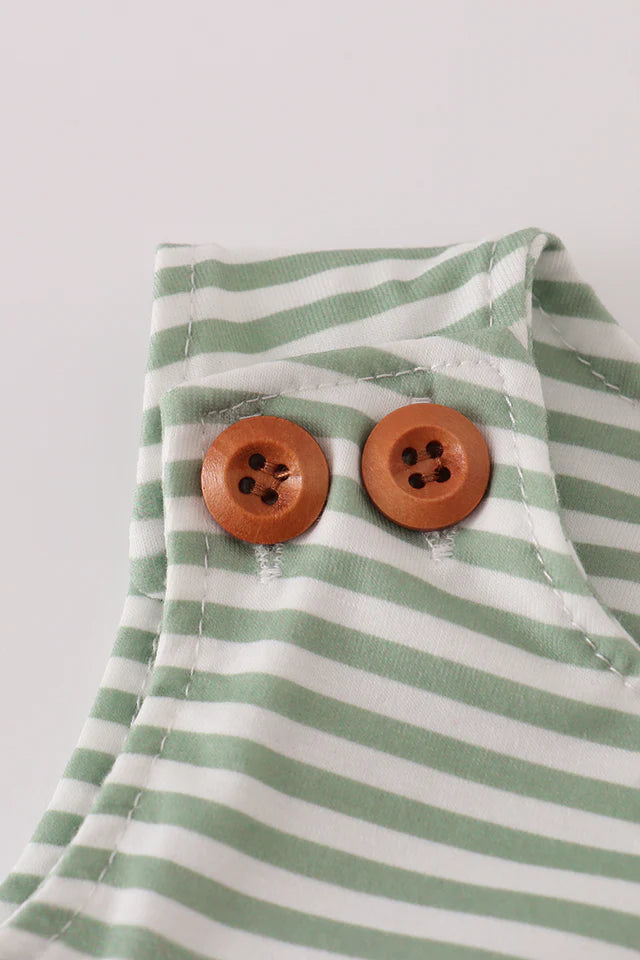 Boys Green Turkey French Knot Stripe Jonjon