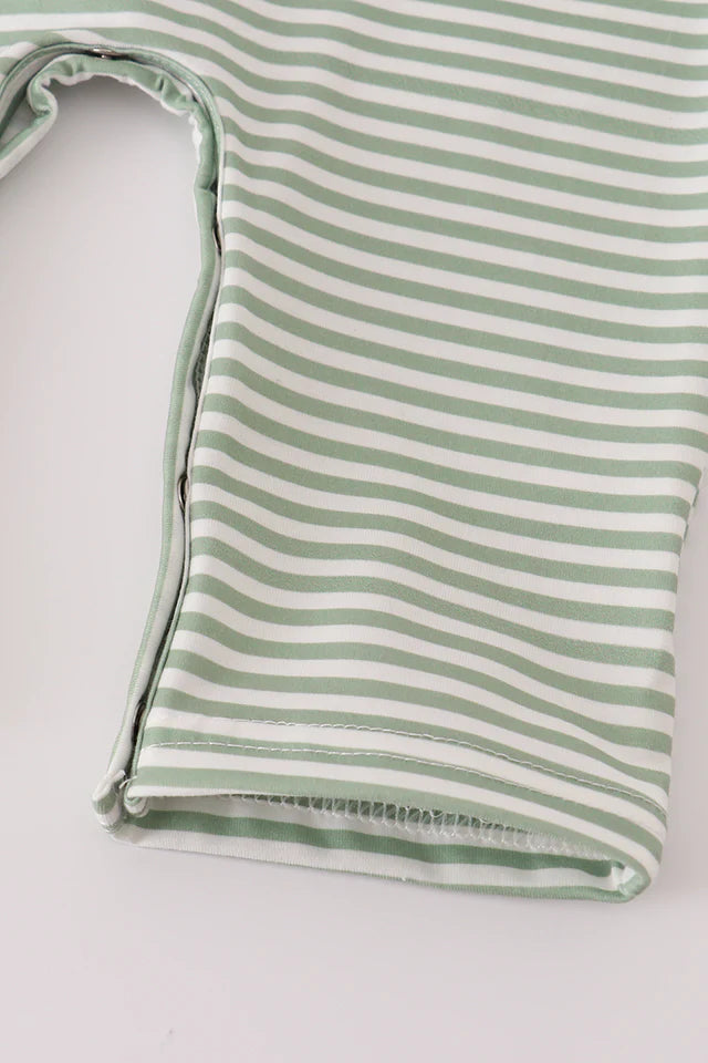 Boys Green Turkey French Knot Stripe Jonjon