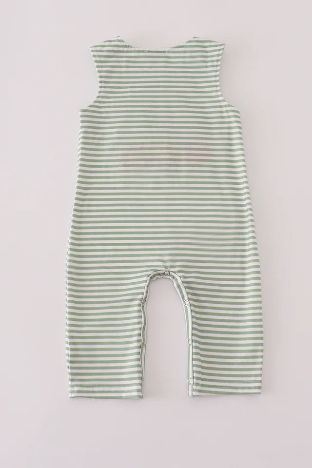 Boys Green Turkey French Knot Stripe Jonjon