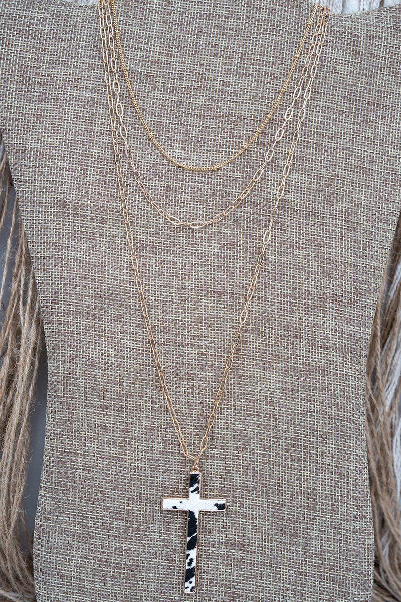 Crystal Avenue Holy Cow Black & Goldtone Triple Necklace