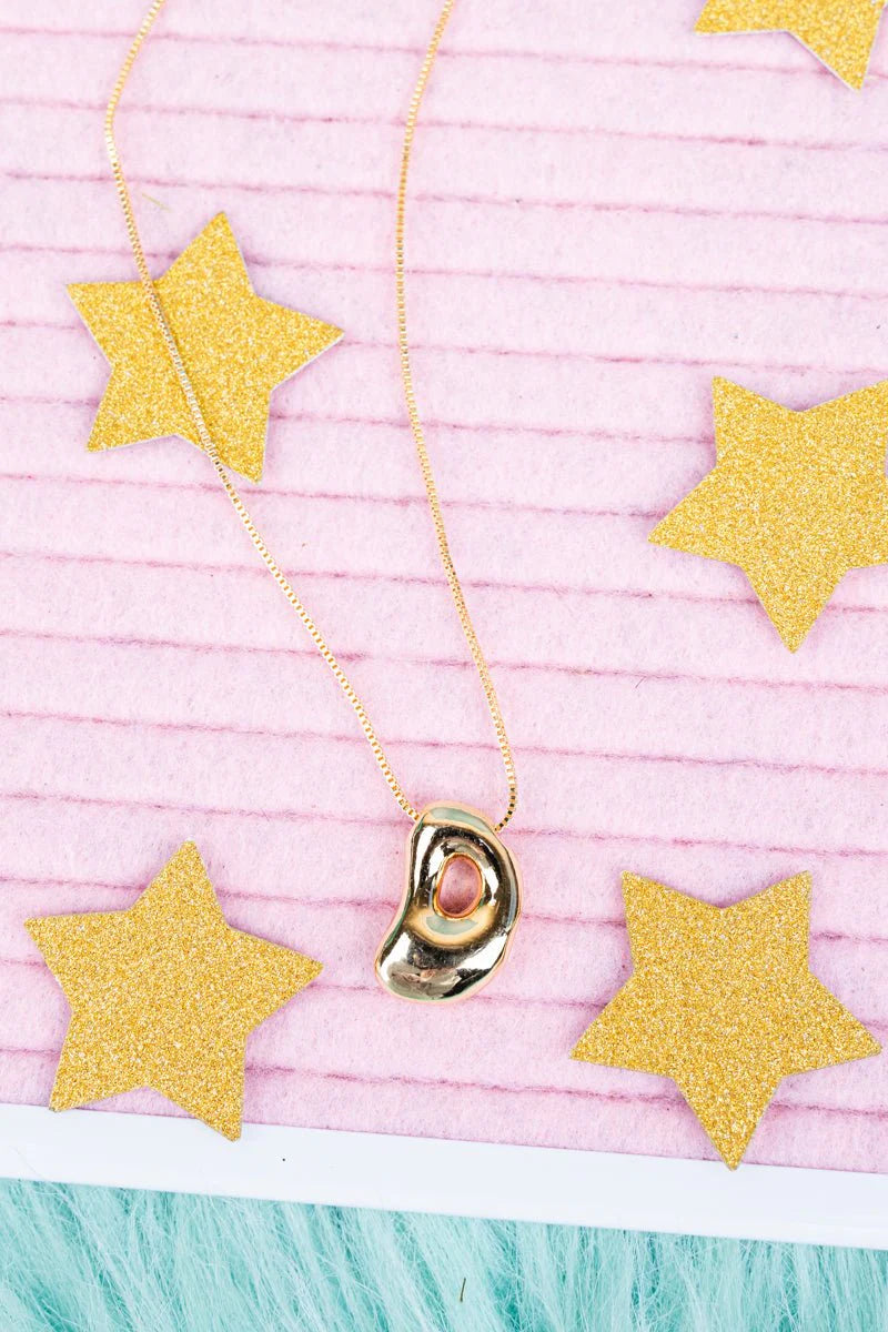 Crystal Avenue Goldtone Bubble Initial 'D' Necklace