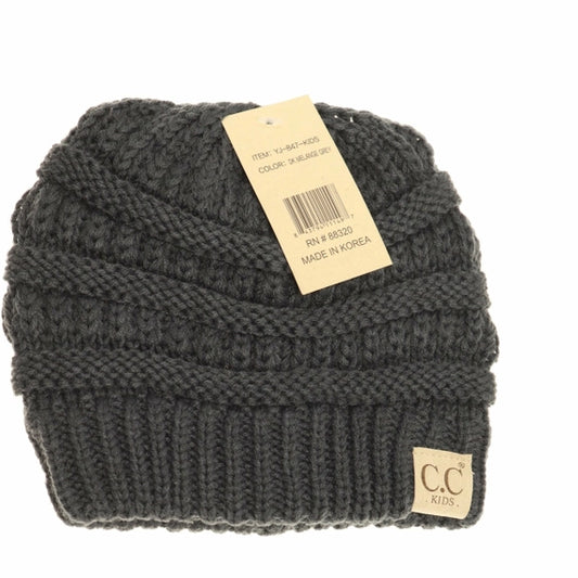 Kids Solid C.C Beanie Dark Grey